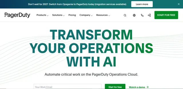 PagerDuty screen shot of PagerDuty web page