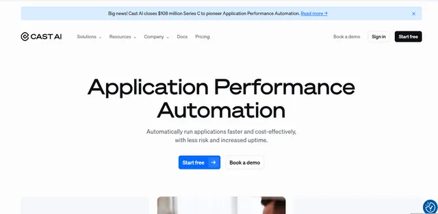 Cast AI screen shot of Cast AI web page