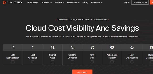 CloudZero screen shot of CloudZero web page