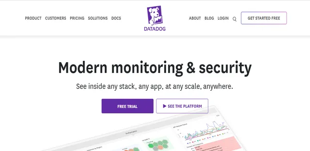 Datadog screen shot of Datadog web page