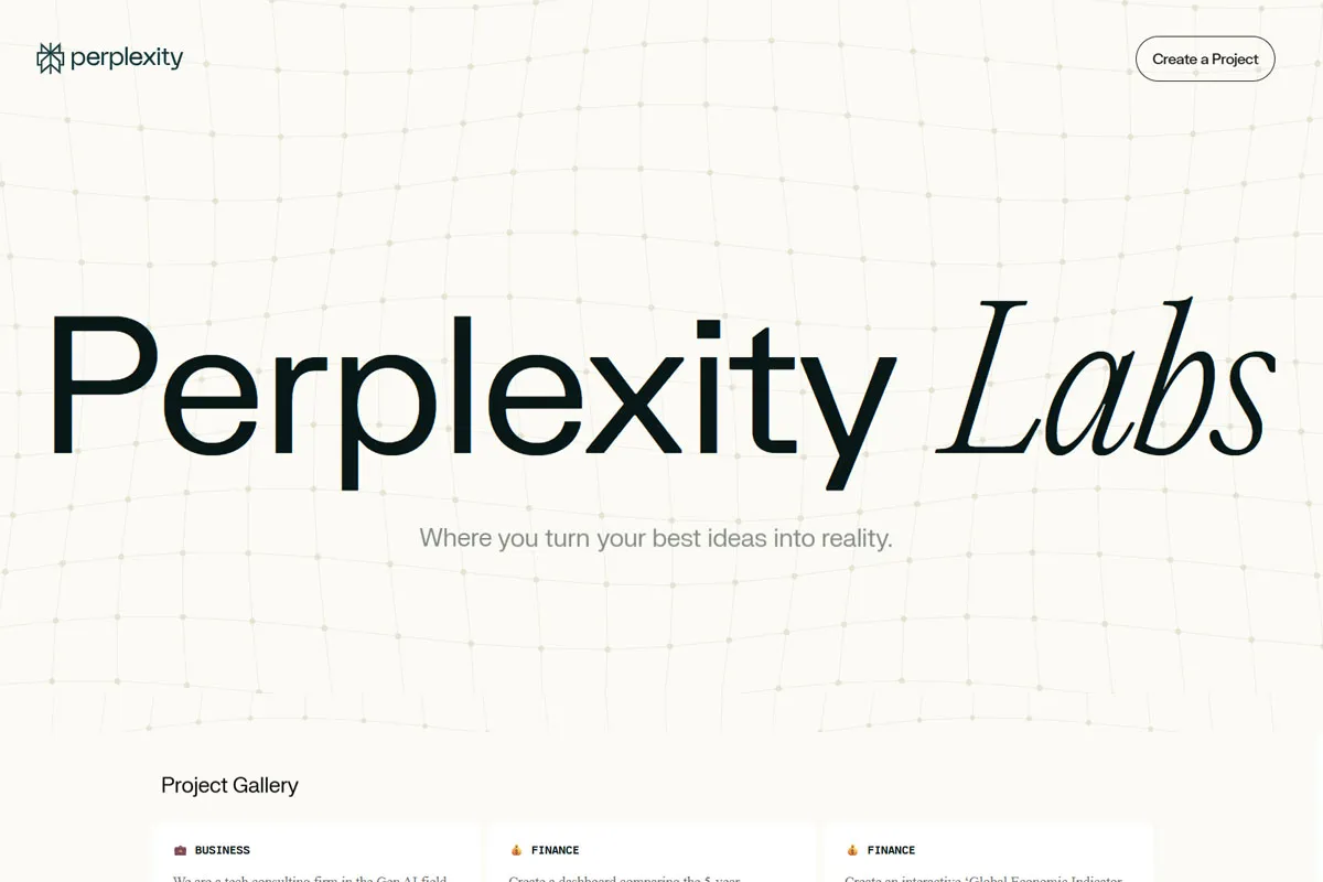 Perplexity Labs : AI Innovation with Advanced Models & API : Perplexity AI