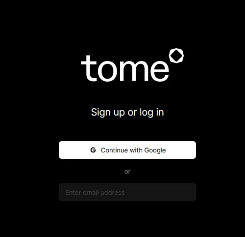 Sign in to TOme slides maker