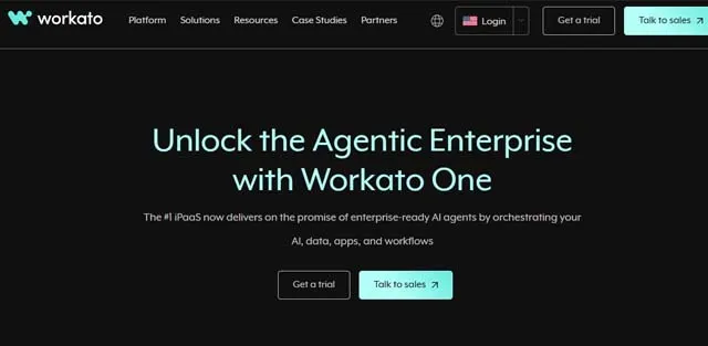 Workato screen shot of Workato web page